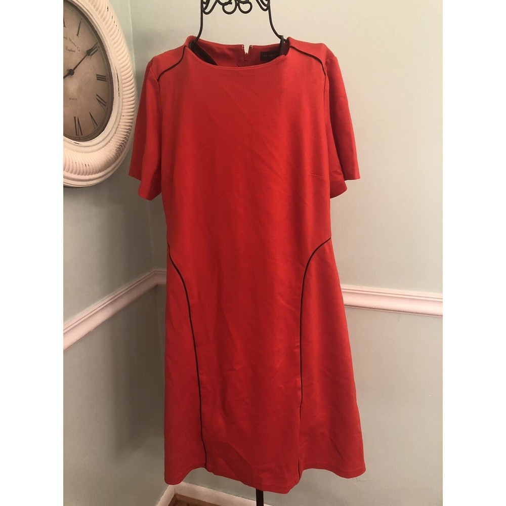 NEW The Limited Womens Plus Size OX High Low Hem Dress Red with Black Piping NWT
